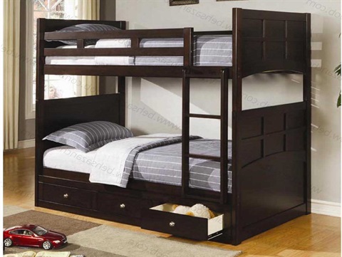 تخت دوطبقه چوبی سه کشویی D130